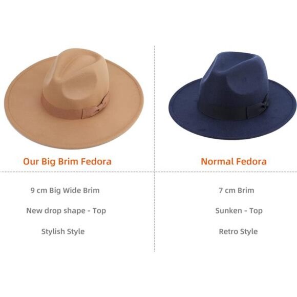 Big Wide Brim Women Fedora Hat main image 5